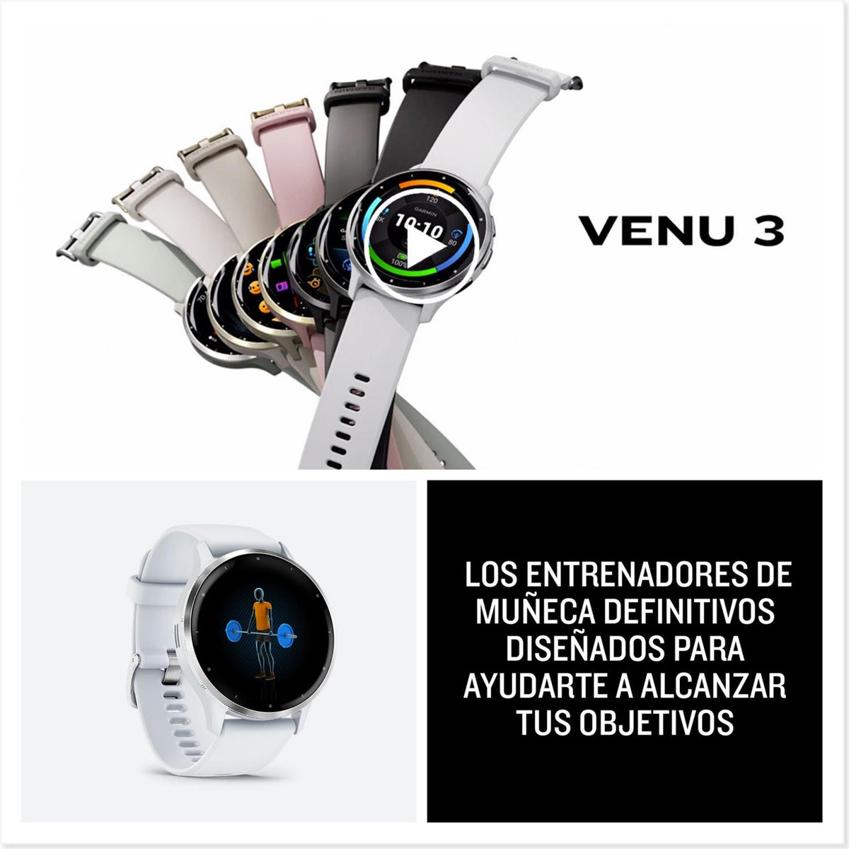 Garmin Reloj Inteligente Smartwatch Venu 3S con GPS - vertikal
