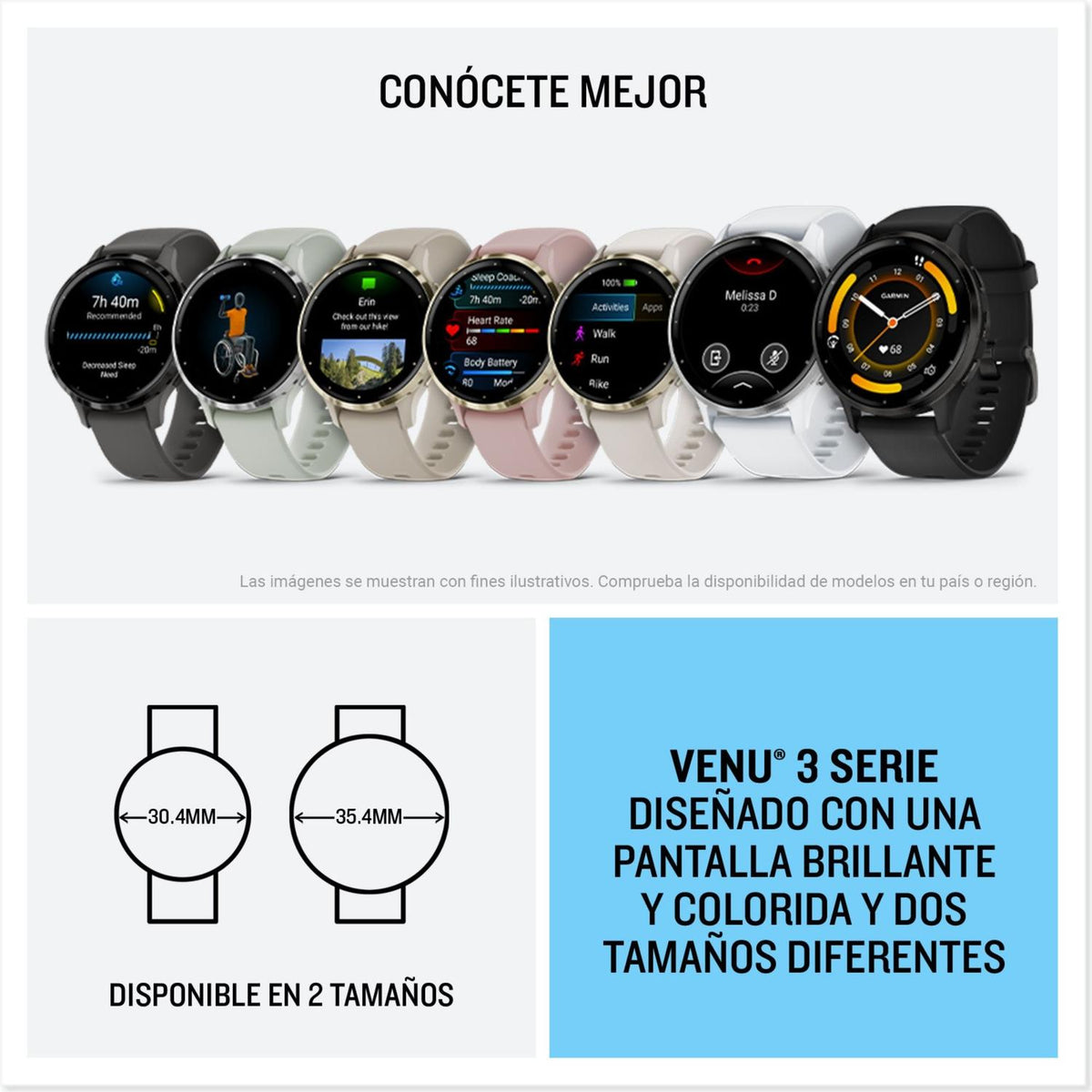 Garmin Reloj Inteligente Smartwatch Venu 3 con GPS - vertikal