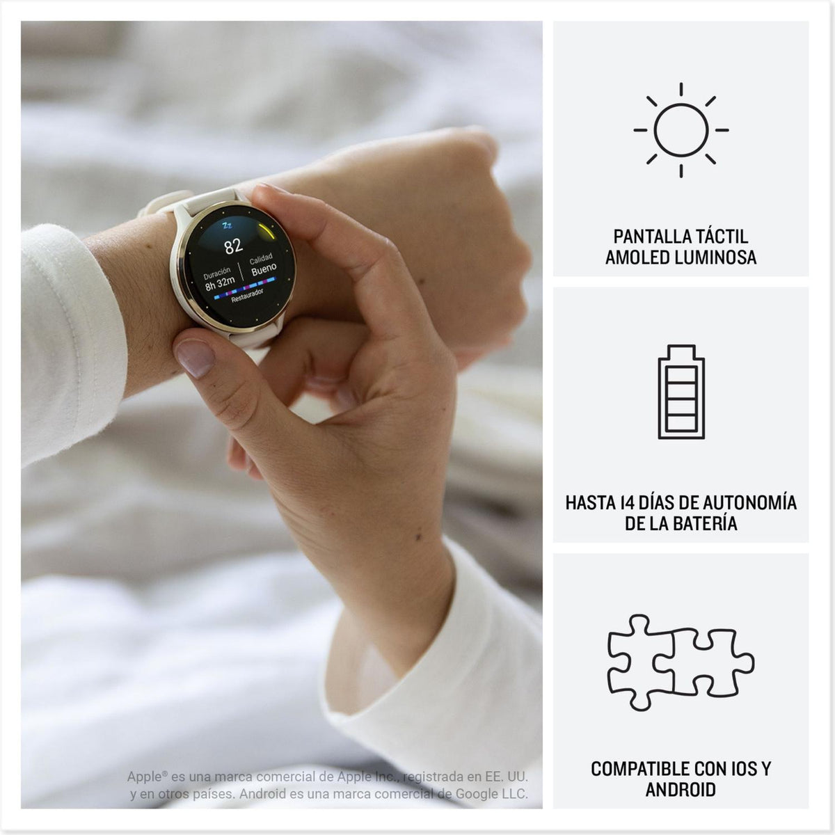 Garmin Reloj Inteligente Smartwatch Venu 3 con GPS - vertikal
