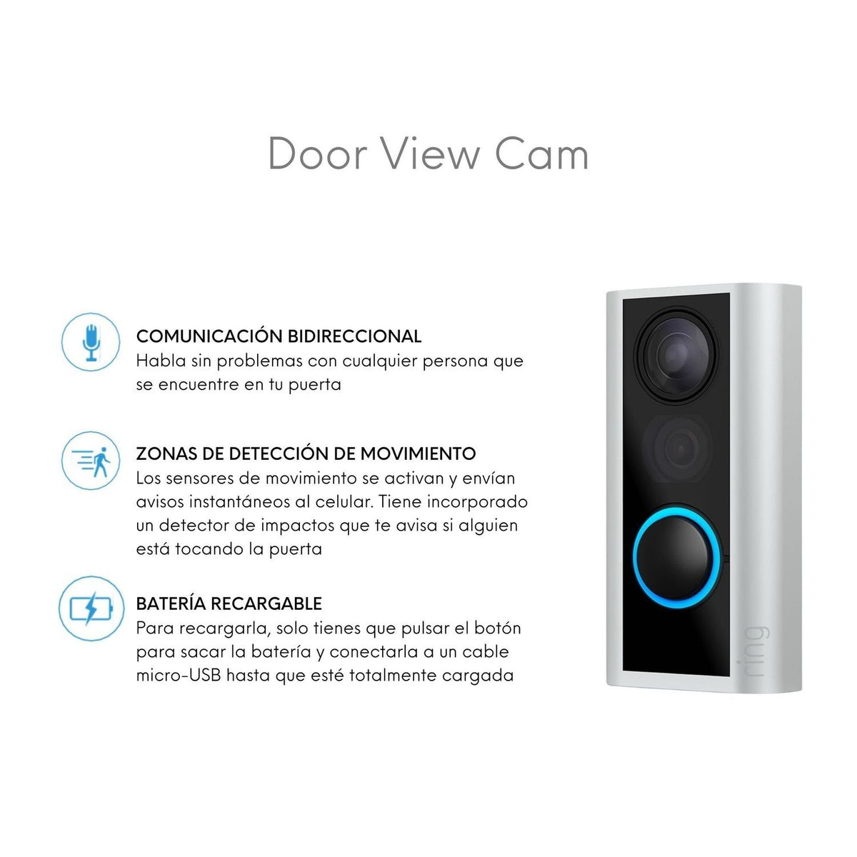 Ring Timbre Inteligente Video Timbre Inteligente Door View Cam Wi-Fi - vertikal