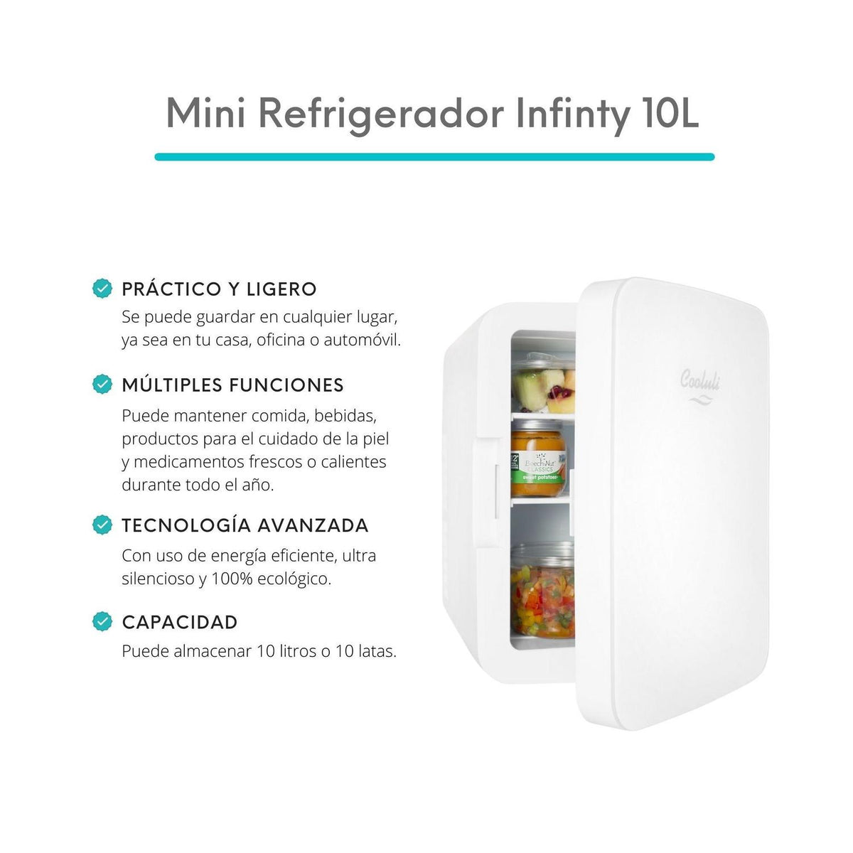 Cooluli Mini Refrigerador Mini Refrigerador Infinity 10L - vertikal