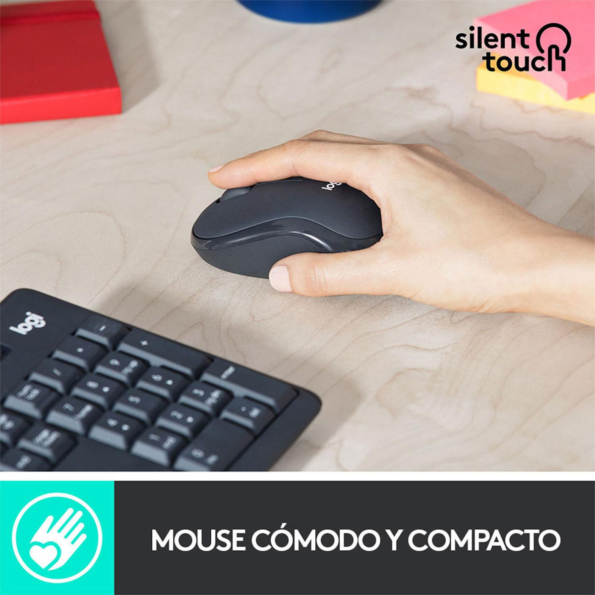 Logitech Combo Teclado y Mouse Inalámbrico Combo Teclado y Mouse Inalámbrico MK295 Silencioso - vertikal