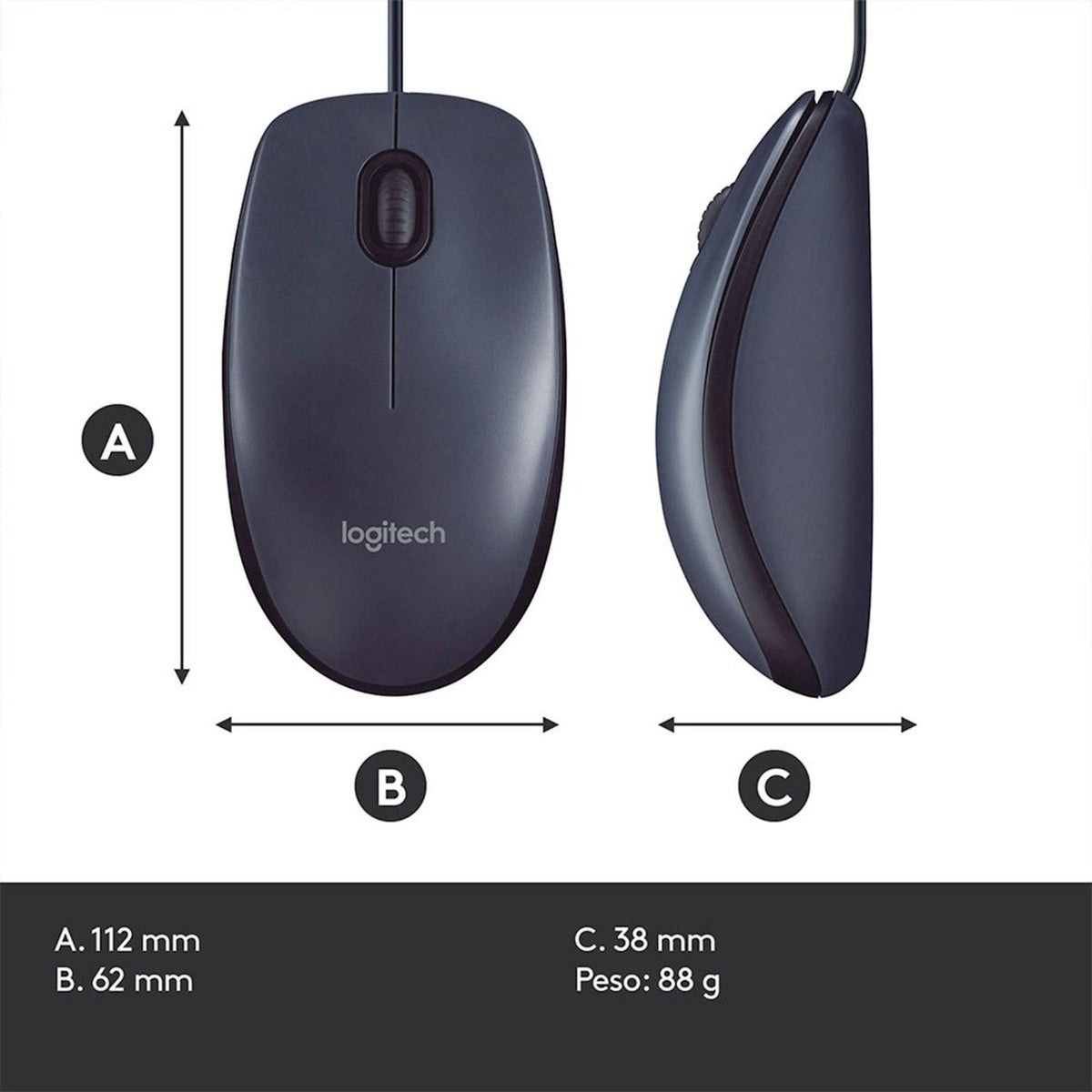 Logitech Combo Teclado y Mouse Combo Teclado y Mouse con Cable MK120 - vertikal