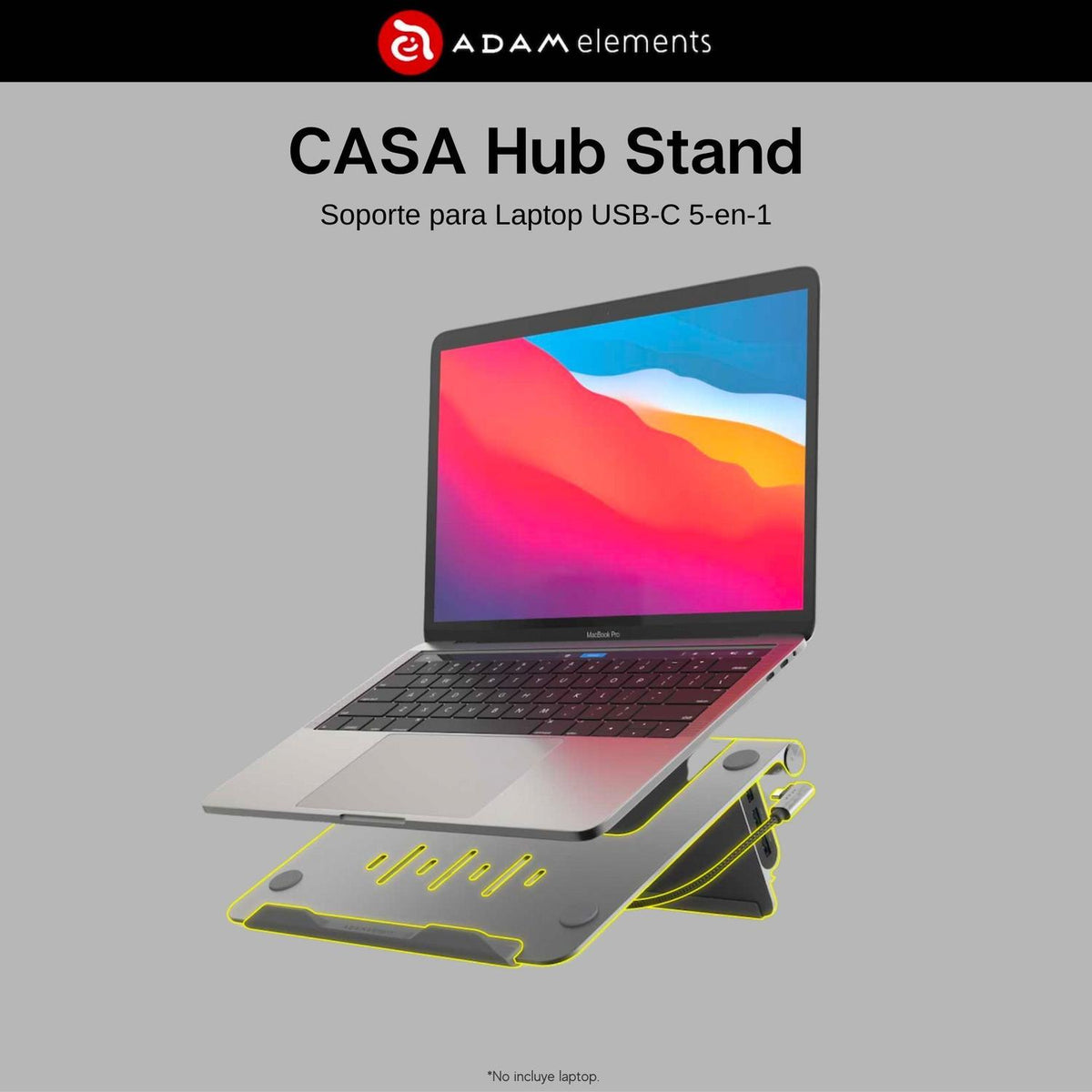 Adam Elements Soporte Para Laptop Soporte para Laptop Multipuertos CASA HUB Stand USB-C 5-en-1 - vertikal