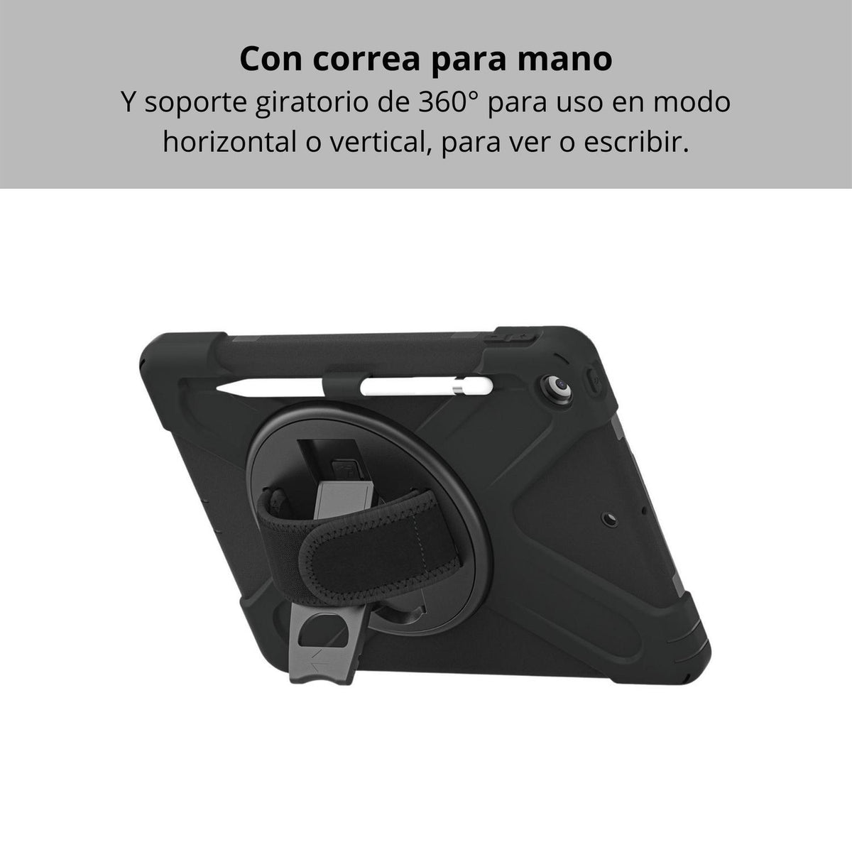 BearDada Funda Para Tableta Funda Haidaowang con Correa de Mano compatible con iPad 10.2&quot; Gen 7/8/9 - vertikal