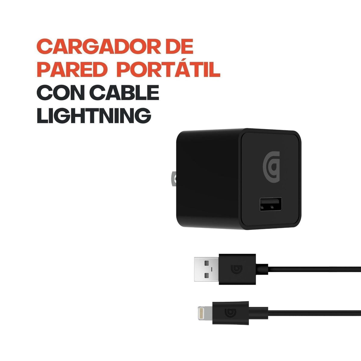 Griffin Cargador de Pared Cargador de Pared PowerBlock con Cable Lightning 12W - vertikal