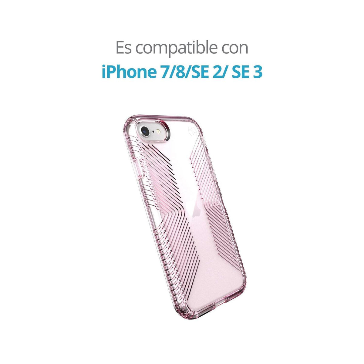 Speck  Funda Presidio Perfect Clear con Agarre compatible con iPhone 7/8/SE 2/SE 3 - vertikal