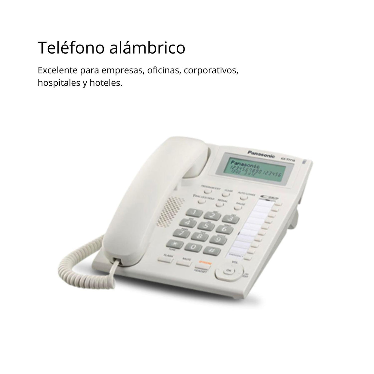 Panasonic Teléfono Alámbrico Teléfono Alámbrico KX-T7716X Pantalla LCD - vertikal