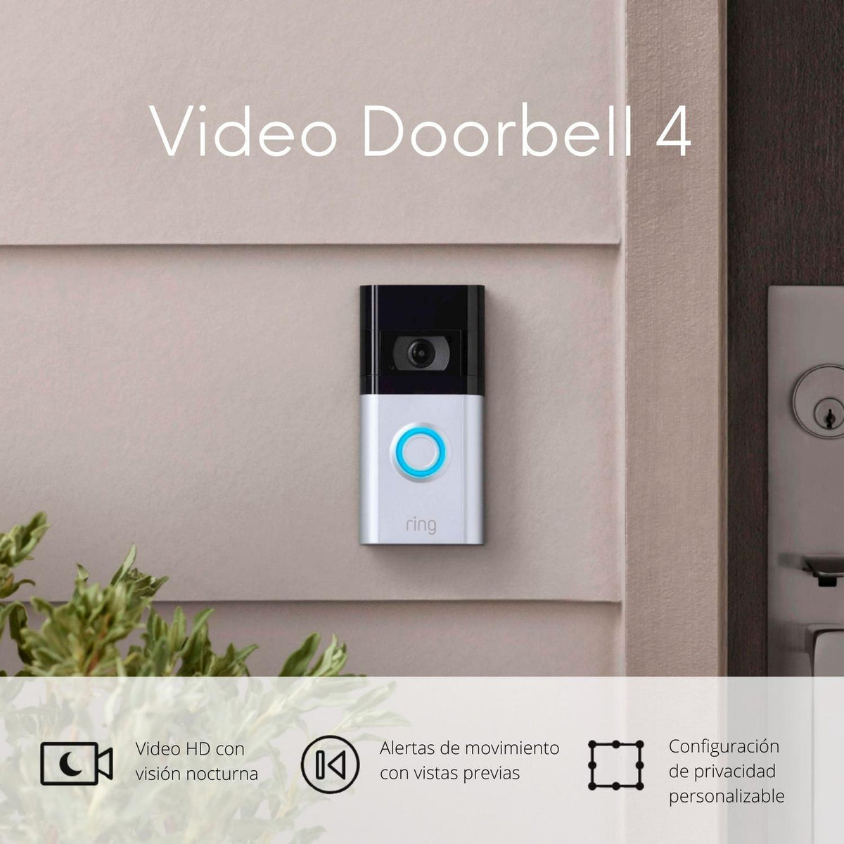 Ring Timbre Inteligente Timbre Inteligente Video Doorbell 4 HD, Wi-Fi - vertikal